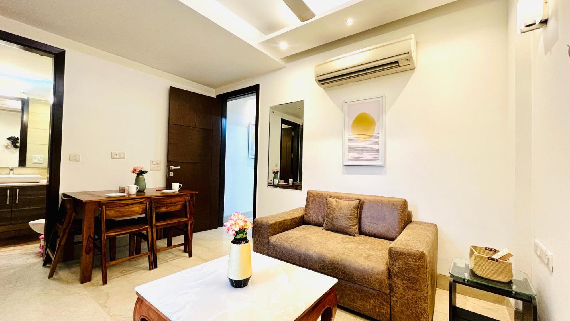 Olive Service Apartments - Greater Kailash Nueva Delhi Habitación foto