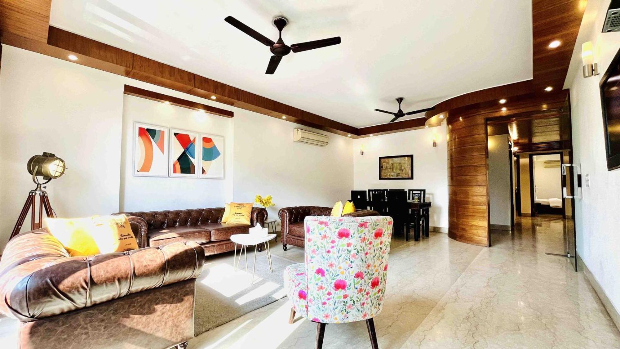 Olive Service Apartments - Greater Kailash Nueva Delhi Habitación foto