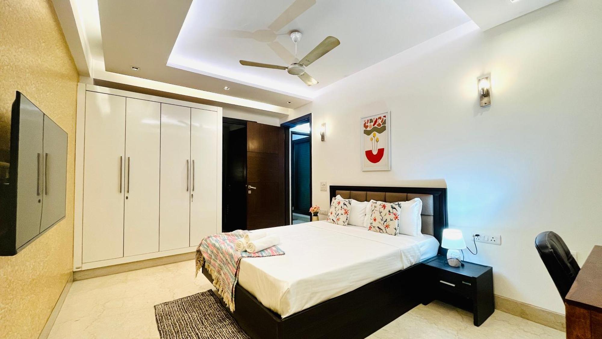 Olive Service Apartments - Greater Kailash Nueva Delhi Habitación foto